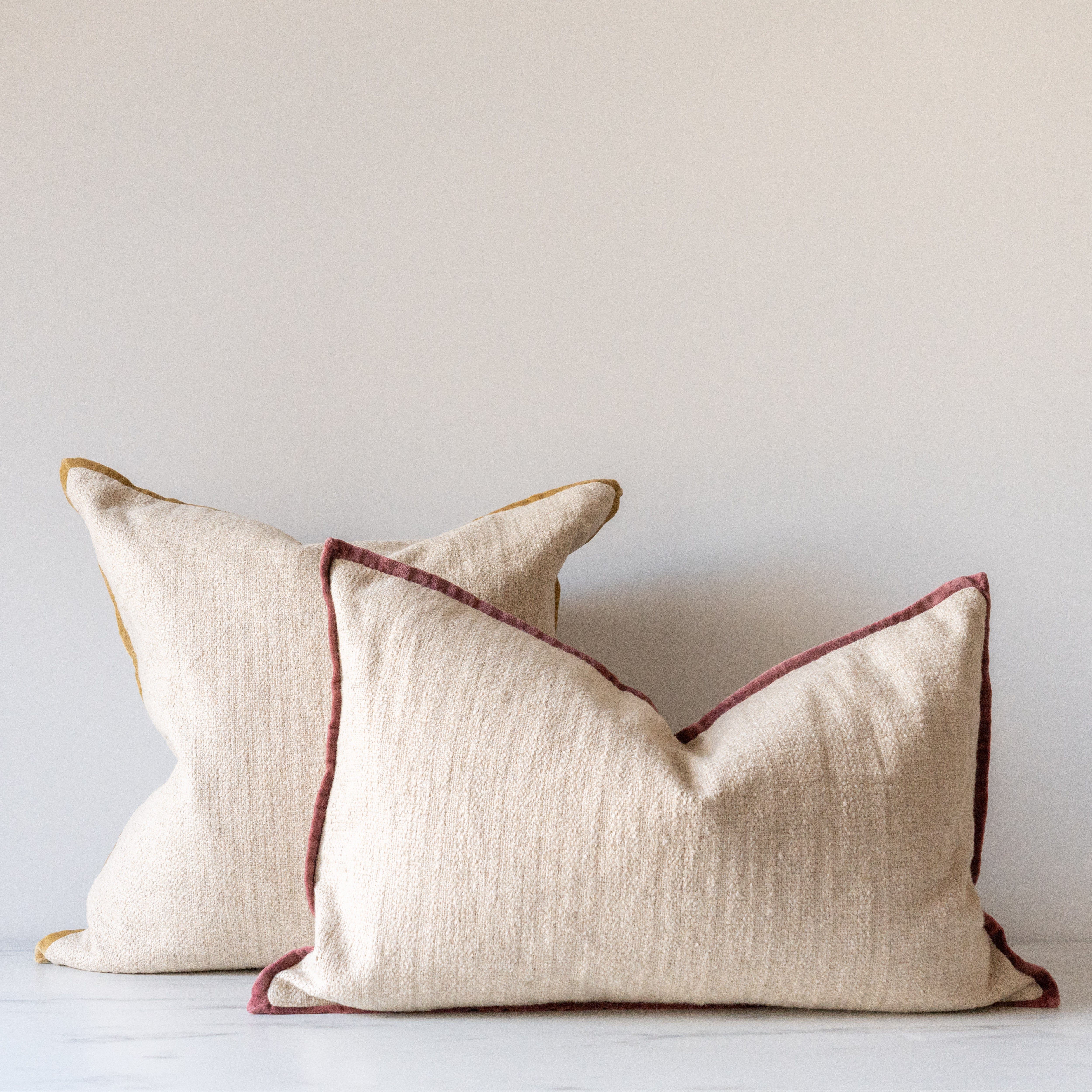 IN-STORE Amber Lewis x Loloi Aveline Ivory/Wine Pillow 1 - PILLOWS - essentials - neutral Loloi