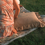 Latte Ruffle Pillow Cover 1 - PILLOWS - Linen - neutral Rug & Weave Pillows