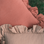 Rosewood Ruffle Pillow Cover 2 - PILLOWS - Linen - warm Rug & Weave Pillows