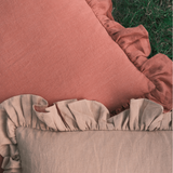 Rosewood Ruffle Pillow Cover 2 - PILLOWS - Linen - warm Rug & Weave Pillows