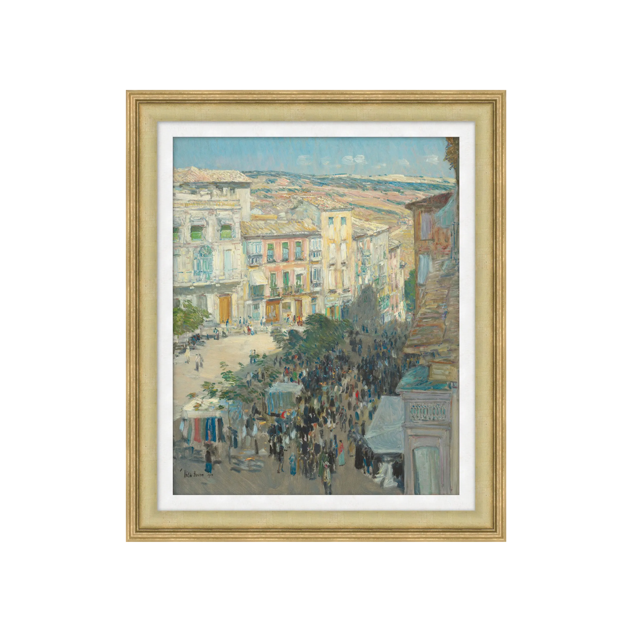 "Sunlit Streets" Framed Art Print