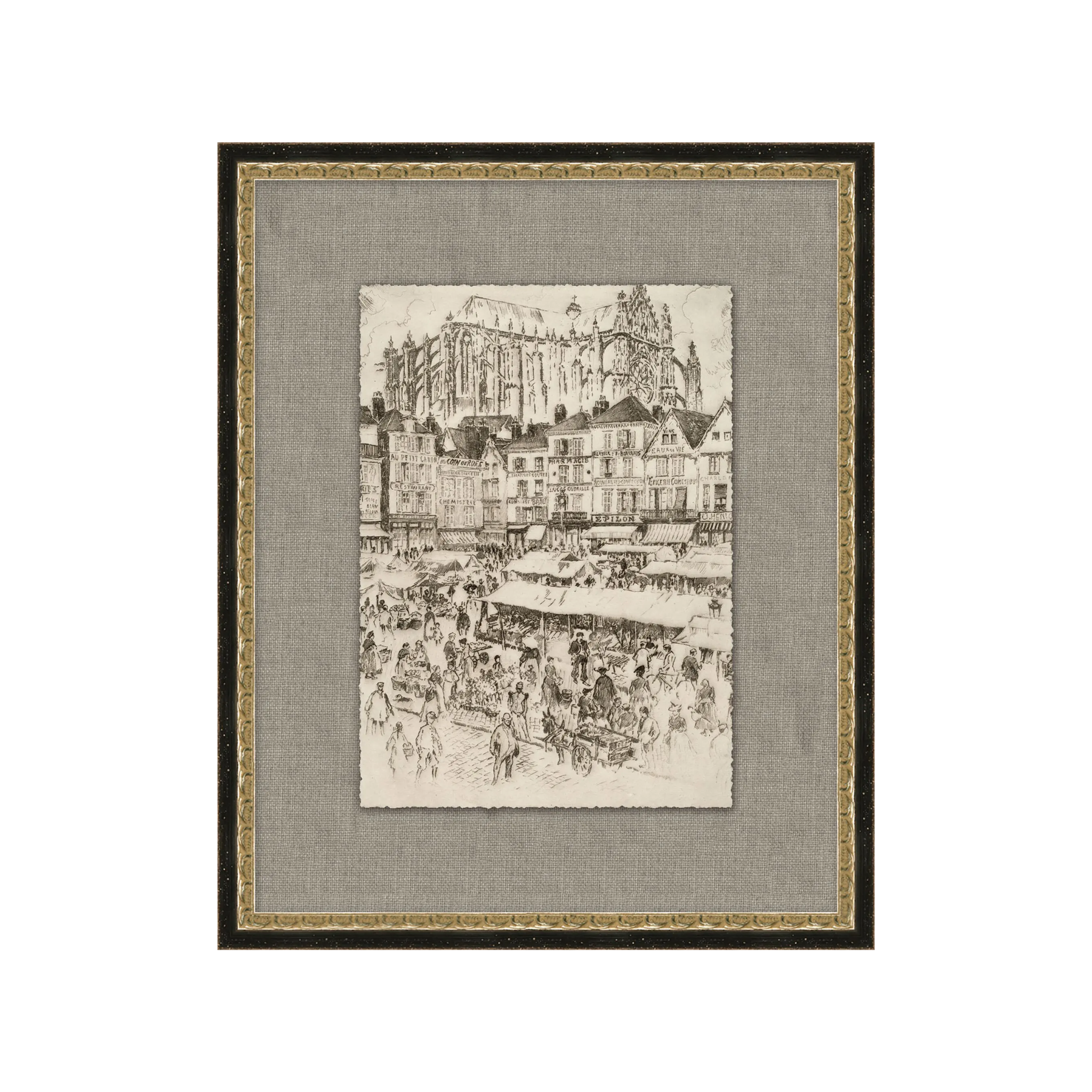 "Sketched in History" Framed Art Print
