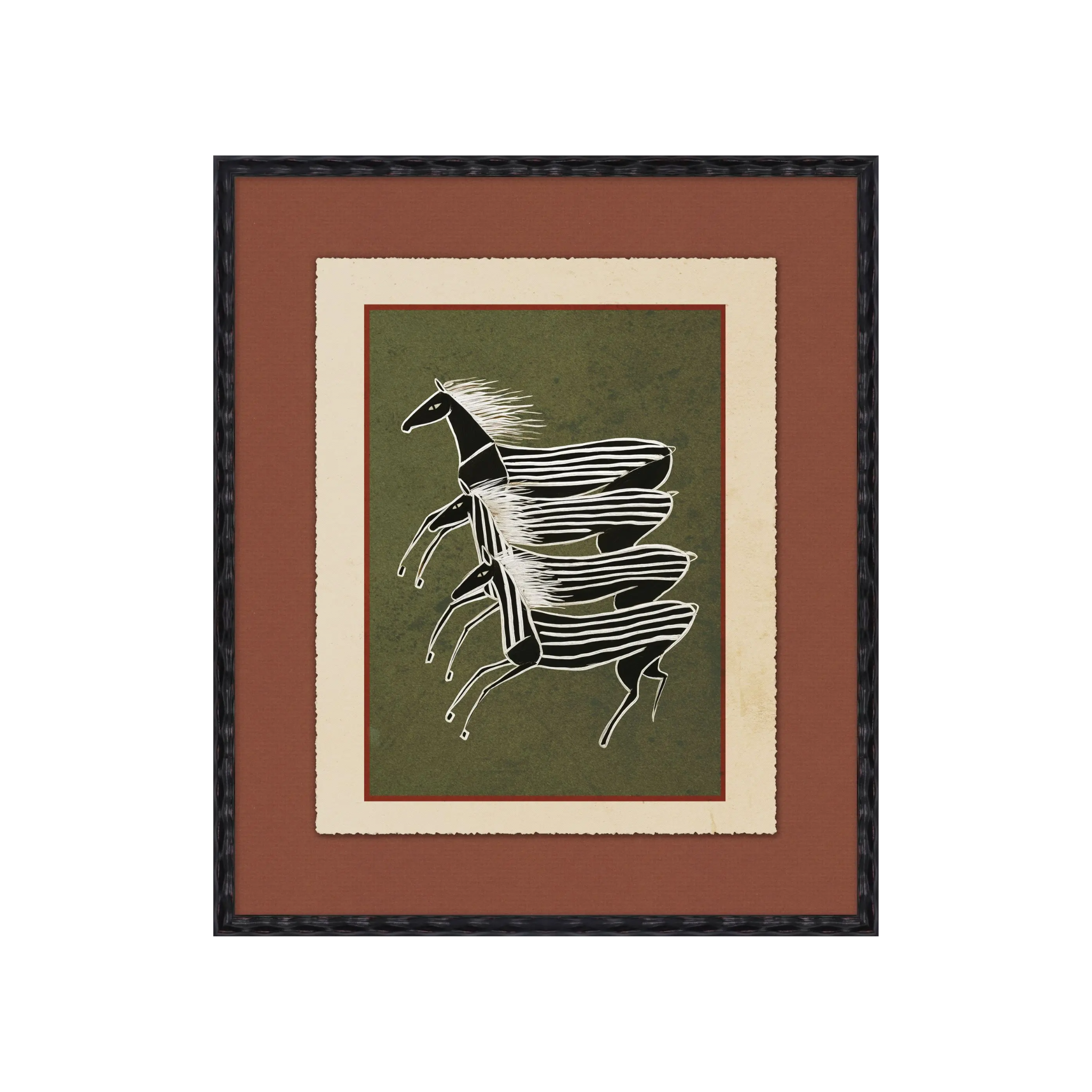 "Striped Animal" Framed Art Print, Horses