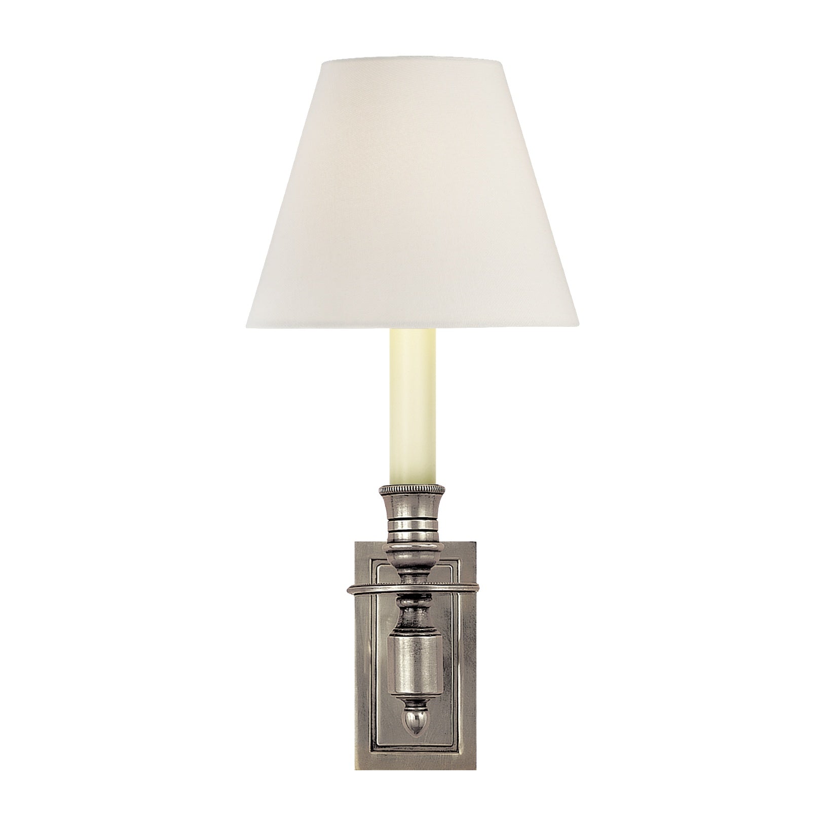 French Single Library Sconce LIGHTING - sconce Visual Comfort - Signature Antique Nickel