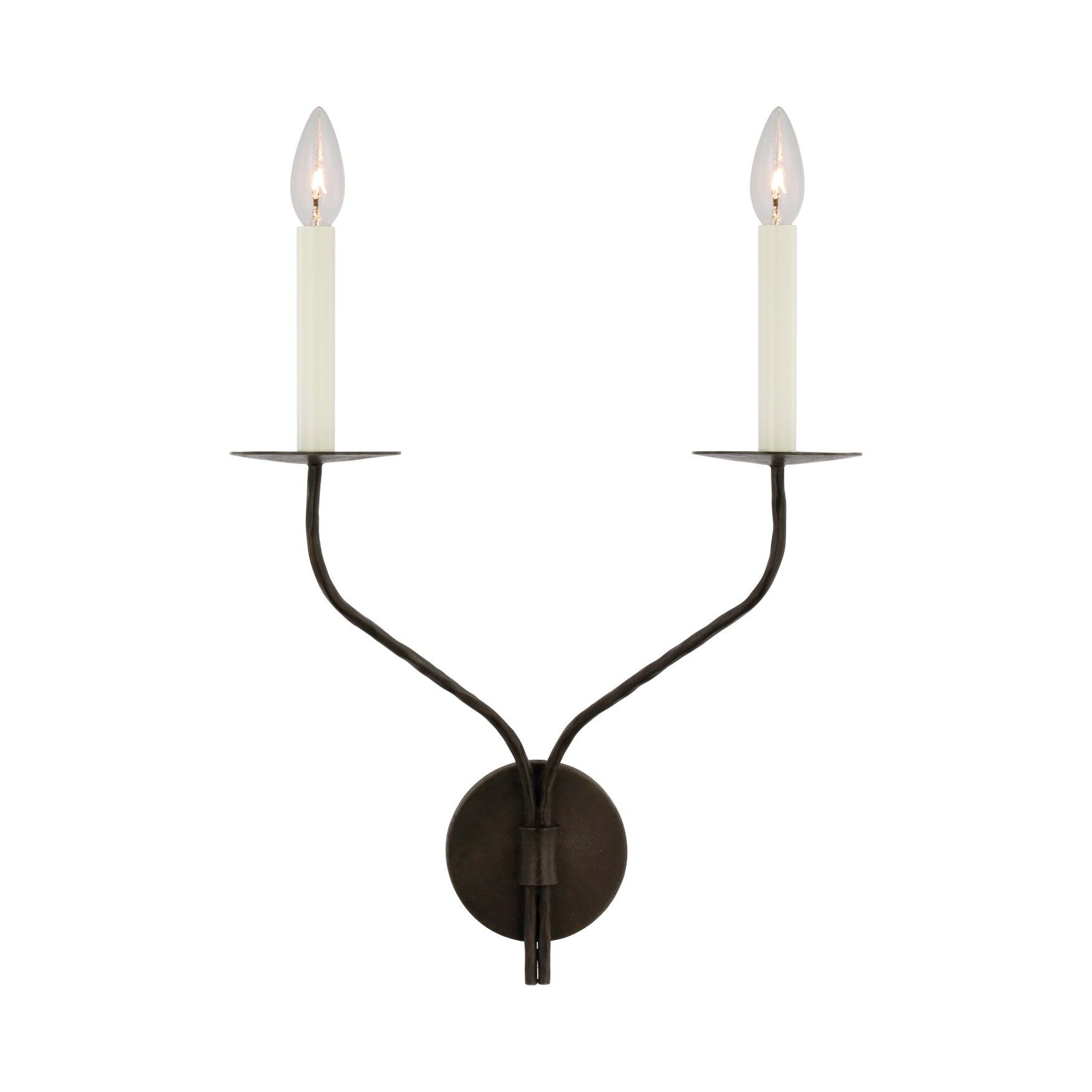 Belfair Large Double Sconce LIGHTING - sconce Visual Comfort - Signature Aged Iron