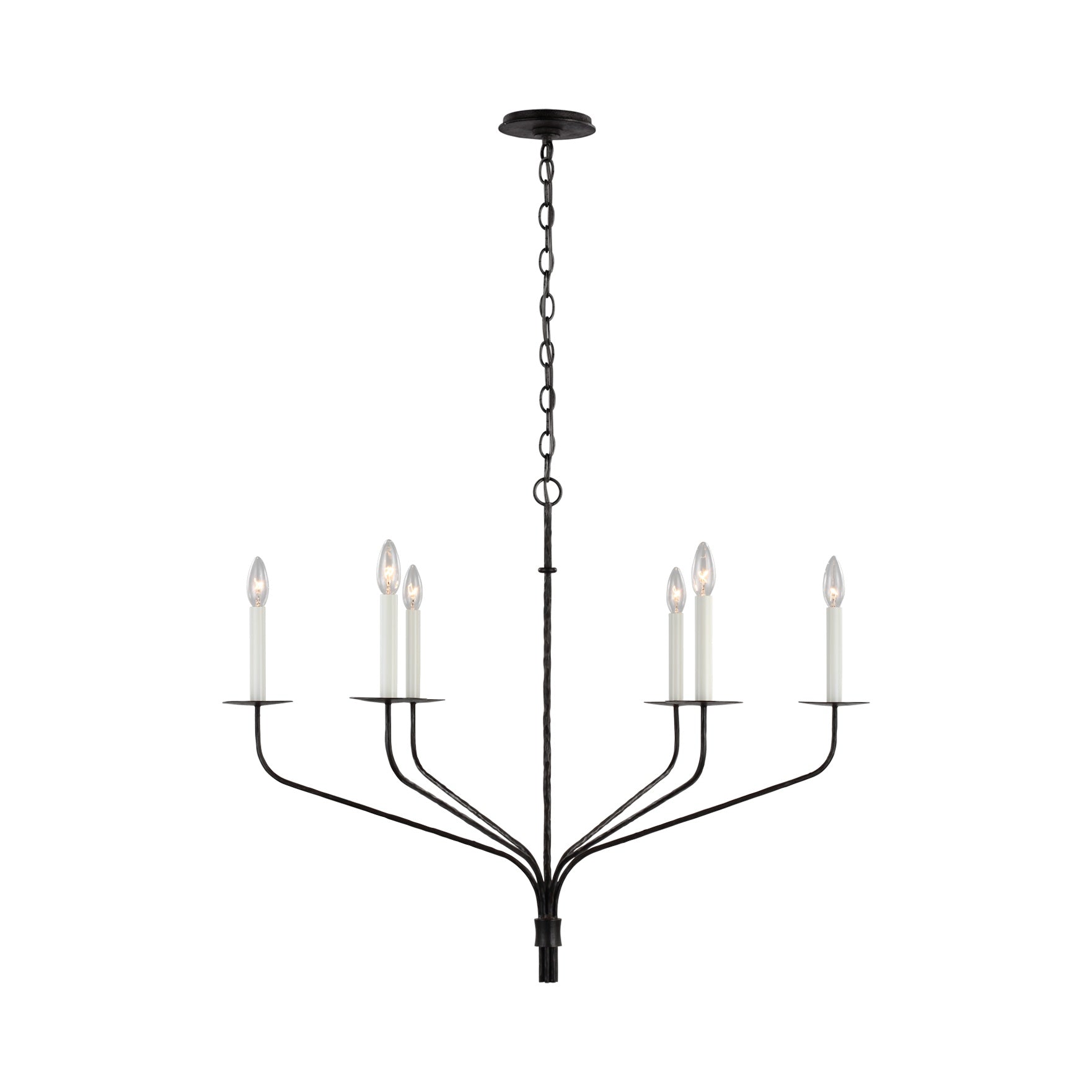 Belfair Large Chandelier LIGHTING - chandelier Visual Comfort - Signature Aged Iron
