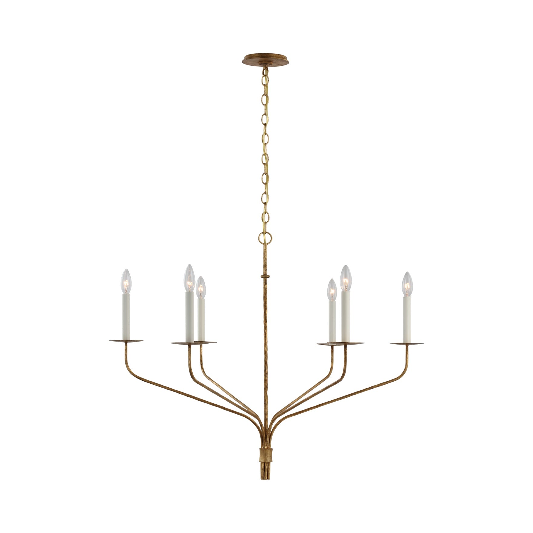 Belfair Large Chandelier LIGHTING - chandelier Visual Comfort - Signature Gilded Iron