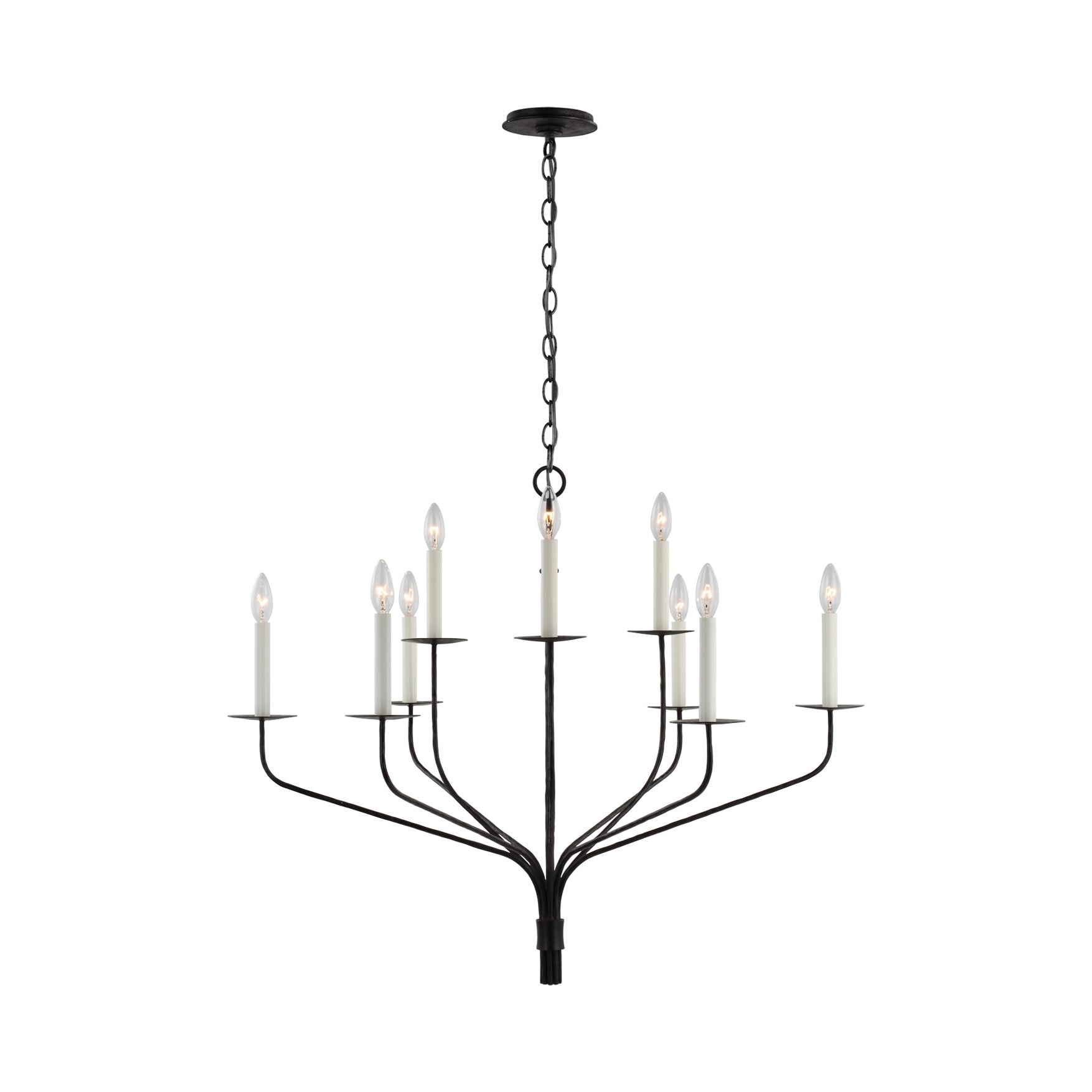 Belfair Large Two-Tier Chandelier LIGHTING - chandelier Visual Comfort - Signature Aged Iron