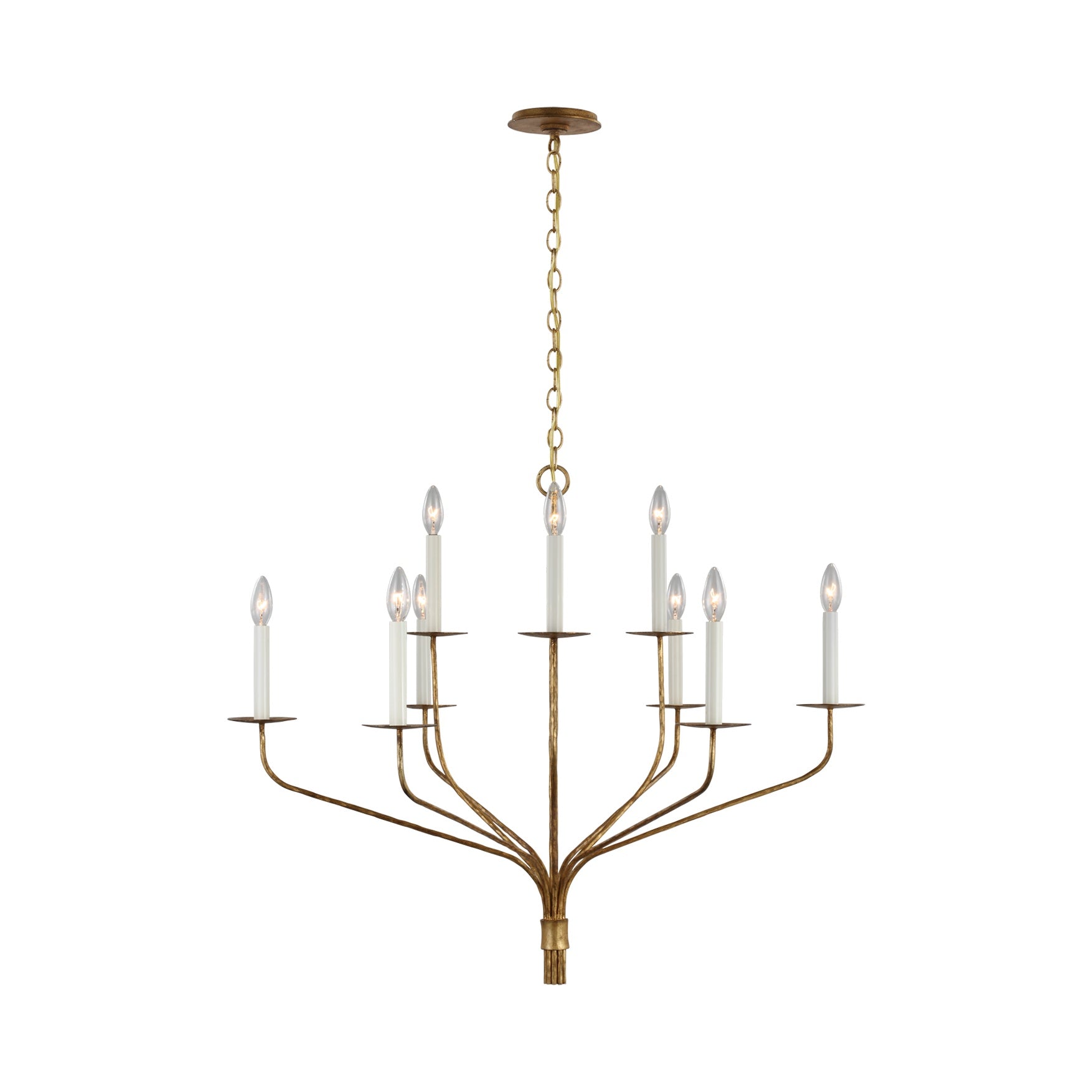 Belfair Large Two-Tier Chandelier LIGHTING - chandelier Visual Comfort - Signature Gilded Iron