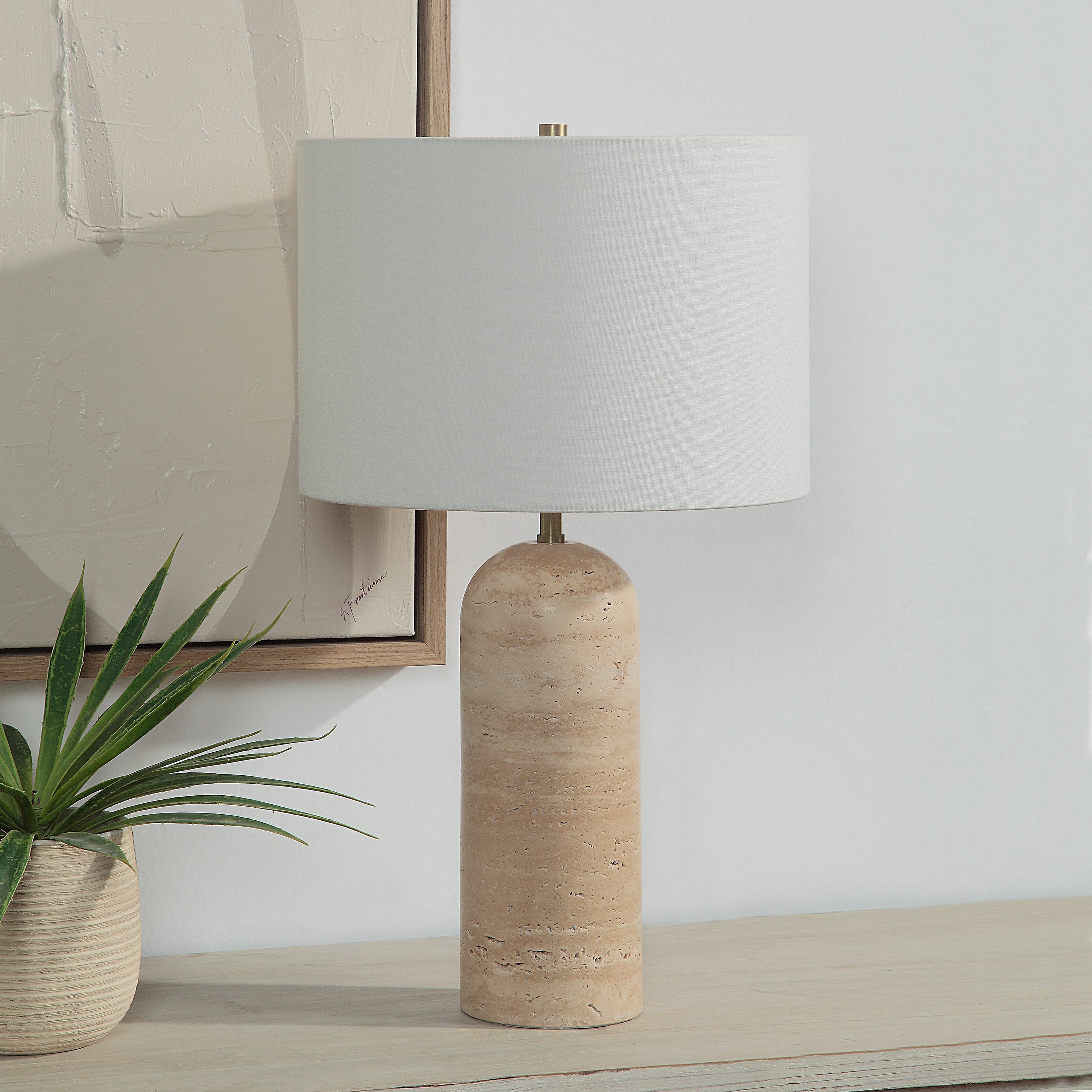 Ixora Table Lamp Linen Shade LIGHTING - Linen Shade Renwil