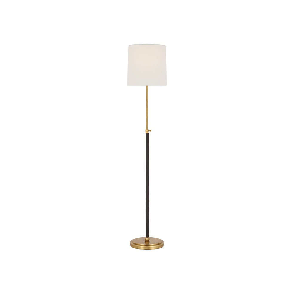 Bryant Wrapped Floor Lamp LIGHTING - floor lamp Visual Comfort - Signature Hand-Rubbed Antique Brass and Chocolate Leather