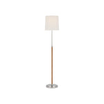 Bryant Wrapped Floor Lamp LIGHTING - floor lamp Visual Comfort - Signature Polished Nickel and Natural Leather