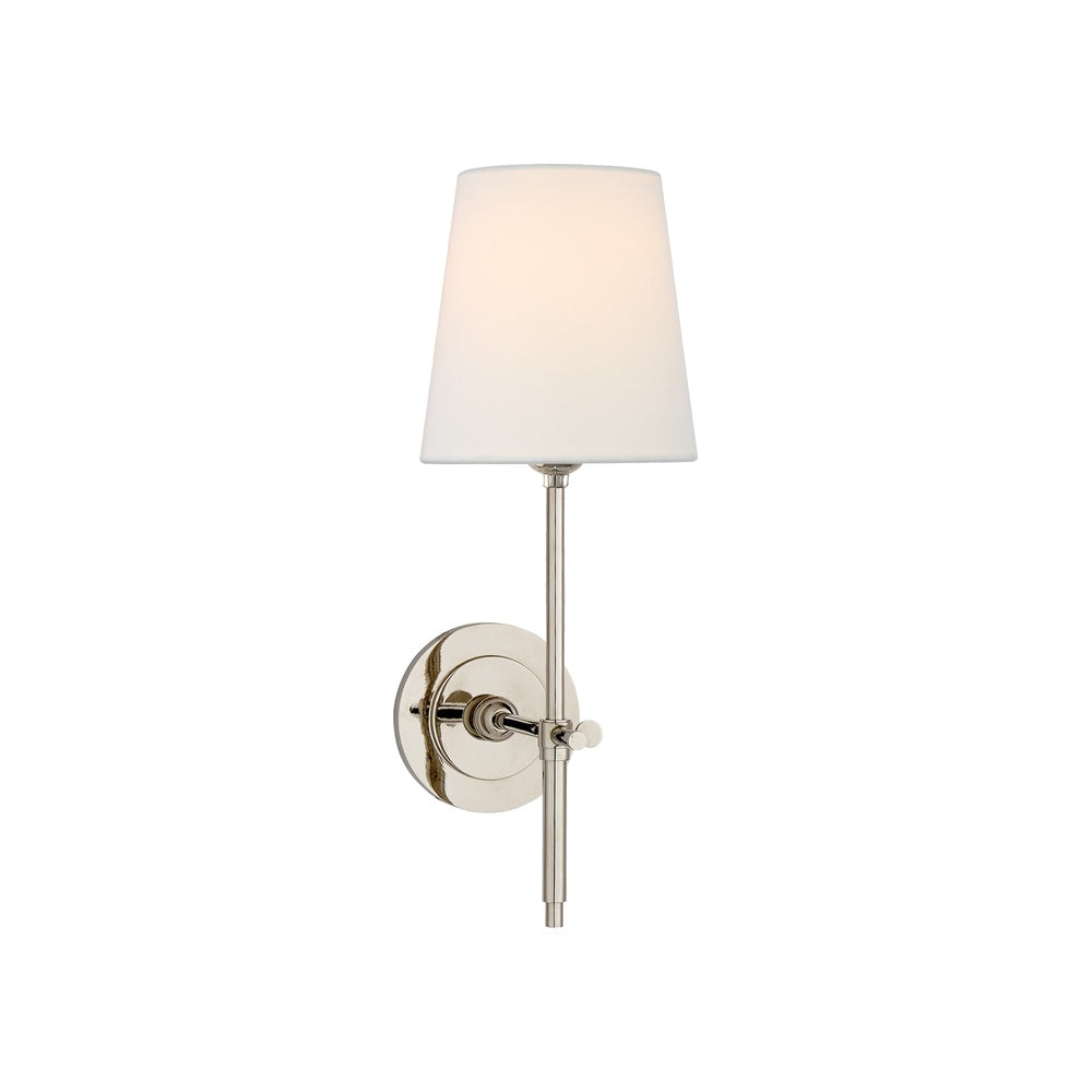 Bryant Sconce LIGHTING - sconce Visual Comfort - Signature Polished Nickel 4" x 5.5" x 6" Linen