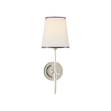 Bryant Sconce LIGHTING - sconce Visual Comfort - Signature Polished Nickel 4" x 5.5" x 6" Linen with Silver Trim