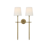 Bryant Large Double Tail Sconce LIGHTING - sconce Visual Comfort - Signature Hand-Rubbed Antique Brass