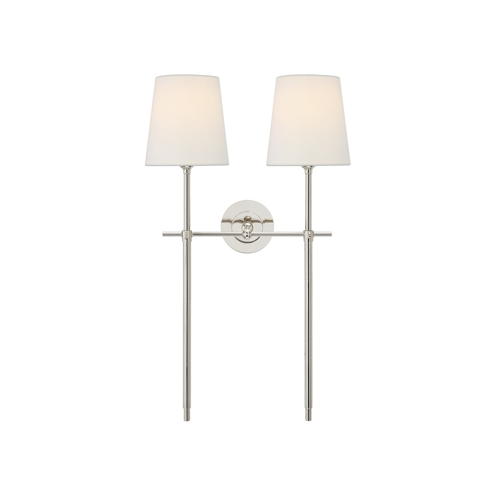 Bryant Large Double Tail Sconce LIGHTING - sconce Visual Comfort - Signature Polished Nickel