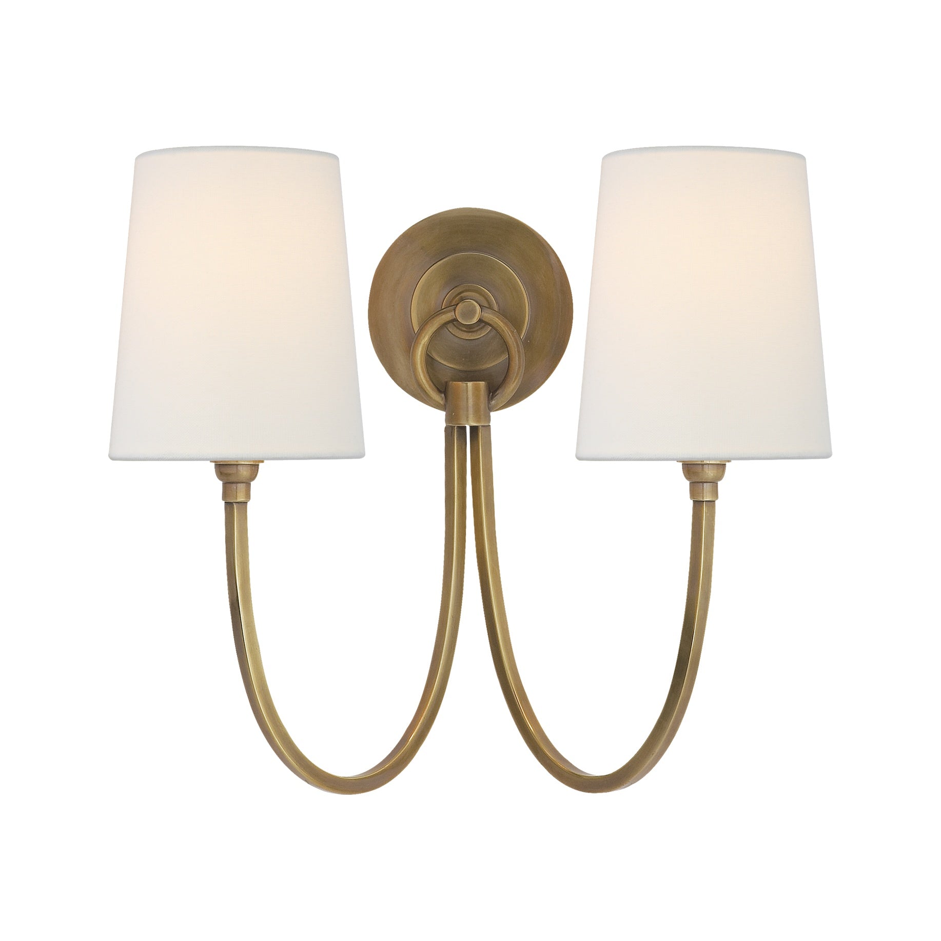 Reed Double Sconce LIGHTING - sconce Visual Comfort - Signature Hand-Rubbed Antique Brass
