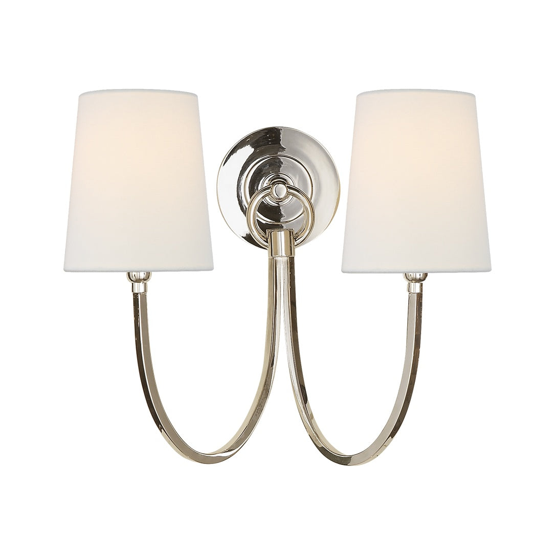 Reed Double Sconce LIGHTING - sconce Visual Comfort Polished Nickel