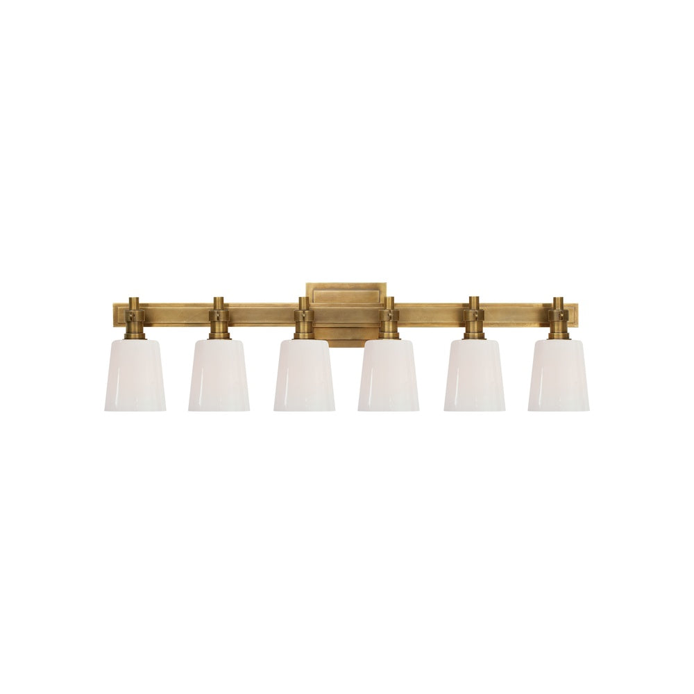 Bryant Six-Light Linear Bath Sconce LIGHTING - sconce Visual Comfort - Signature Hand-Rubbed Antique Brass