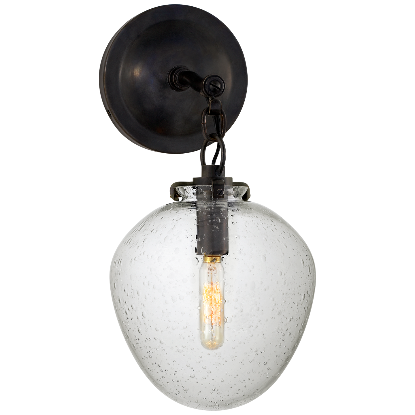 Katie Small Acorn Sconce LIGHTING - sconce Visual Comfort - Signature Bronze Clear Glass