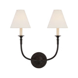 Piaf Double Sconce LIGHTING - sconce Visual Comfort Aged Iron