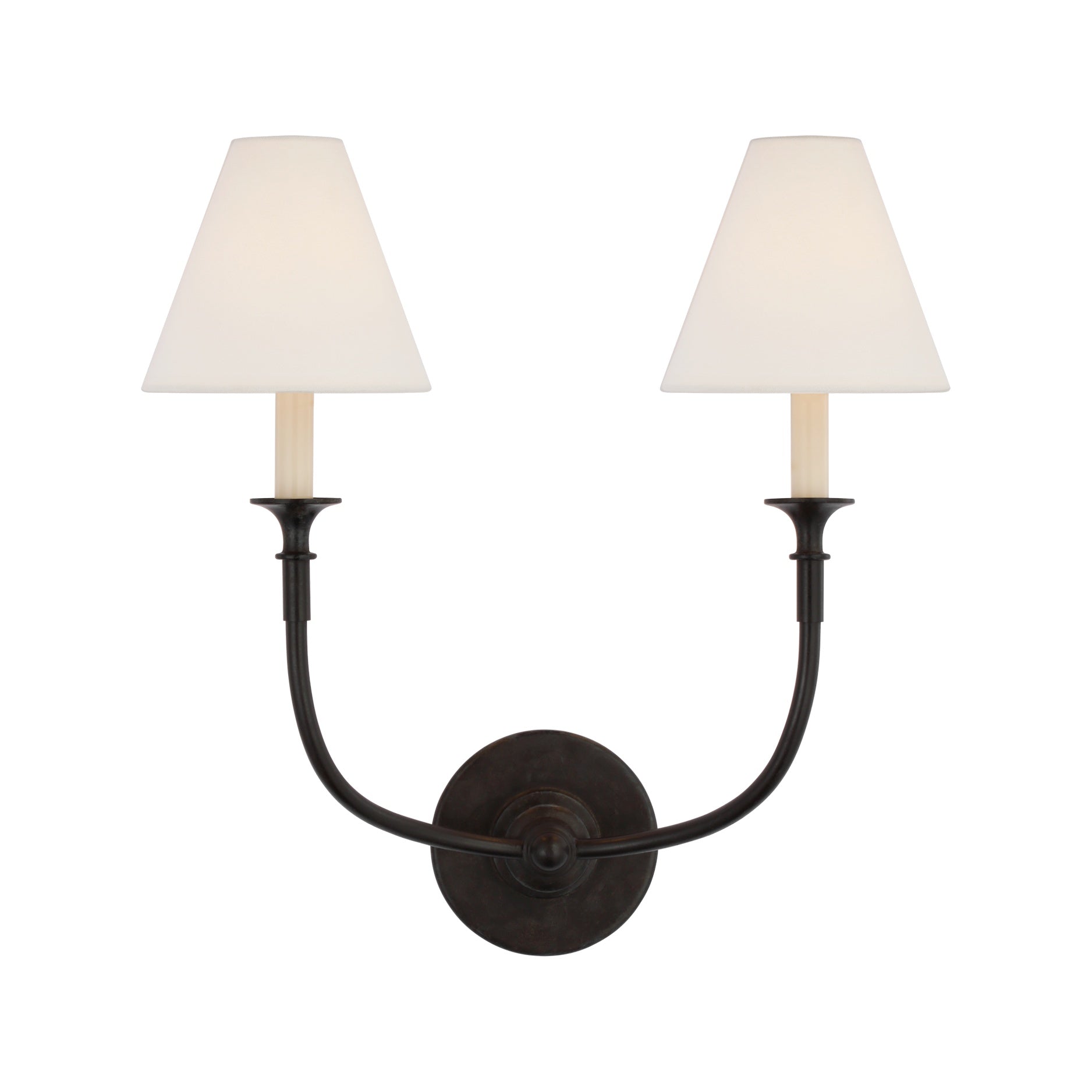 Piaf Double Sconce LIGHTING - sconce Visual Comfort Aged Iron