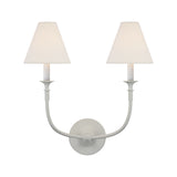 Piaf Double Sconce LIGHTING - sconce Visual Comfort Plaster White