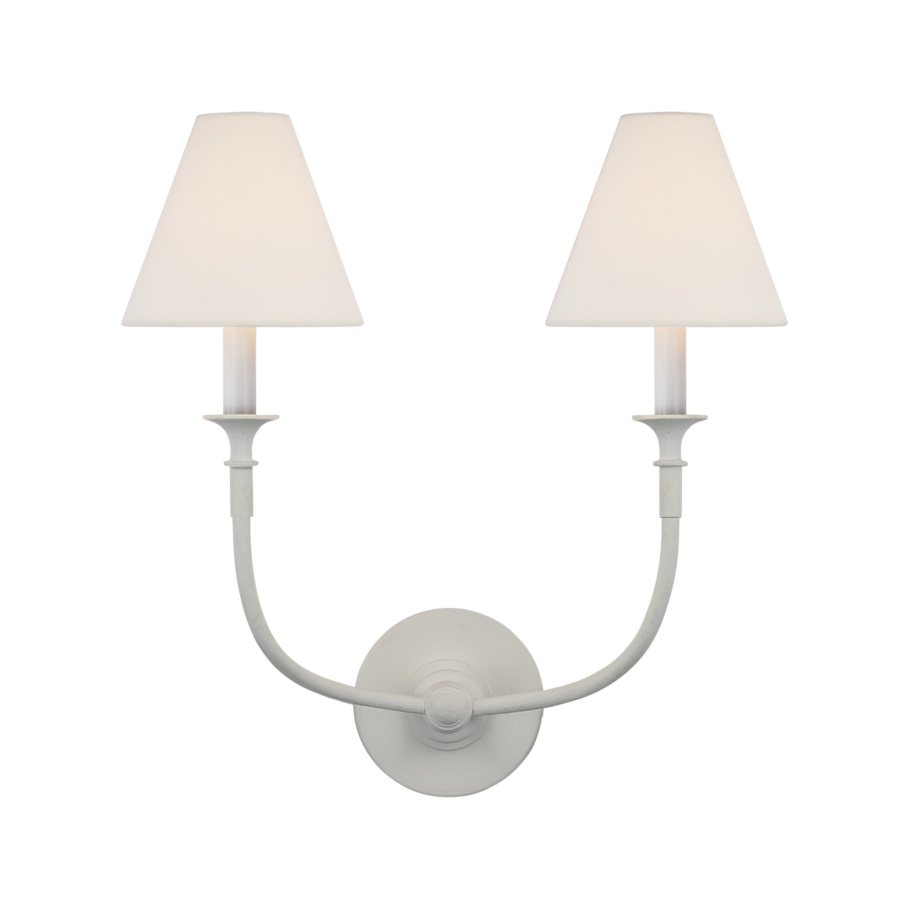 Piaf Double Sconce LIGHTING - sconce Visual Comfort - Signature Plaster White