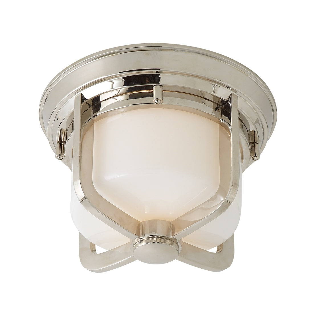 Milton Short Flush Mount LIGHTING - flush mount Visual Comfort - Signature Polished Nickel