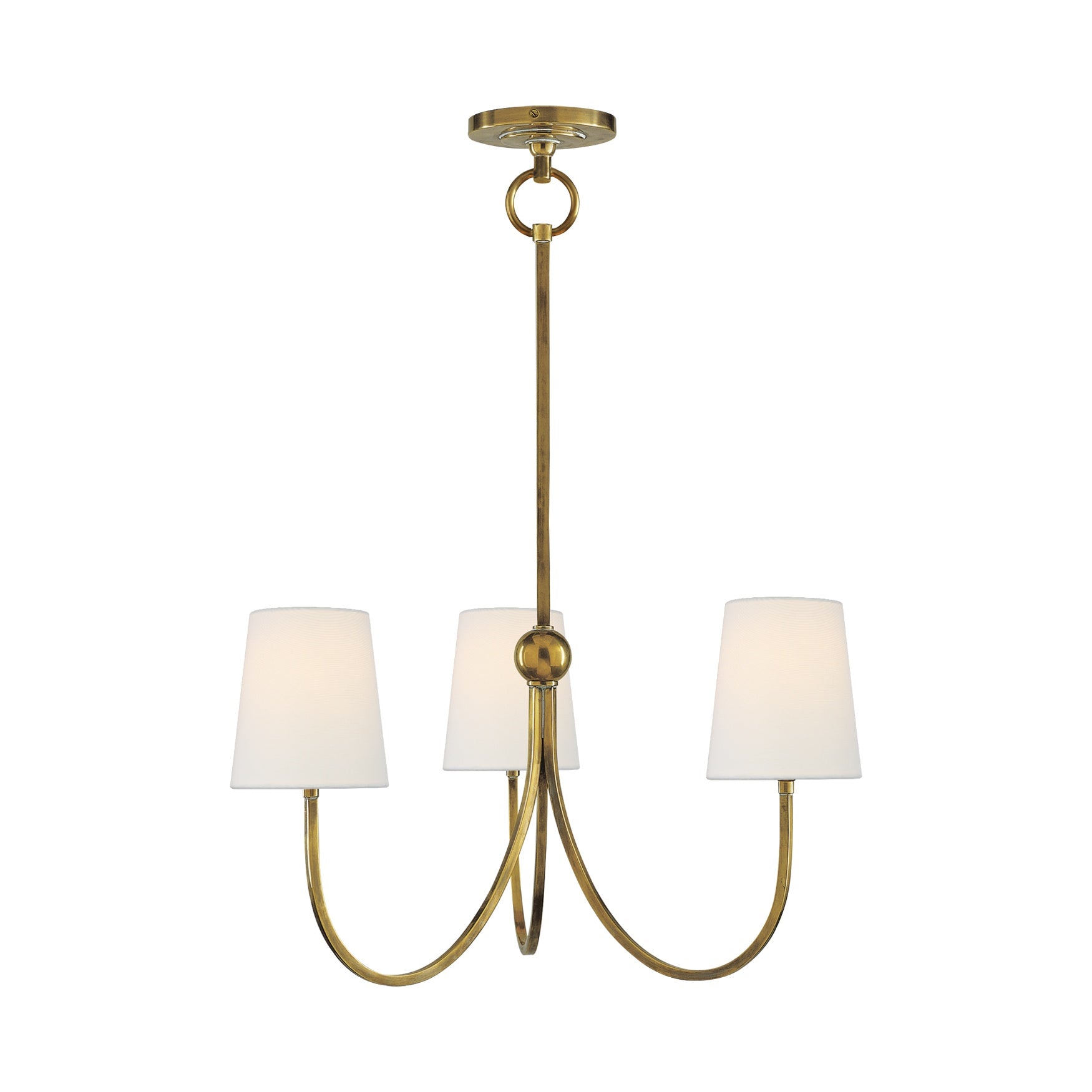 Reed Small Chandelier LIGHTING - chandelier Visual Comfort - Signature Hand-Rubbed Antique Brass