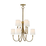 Reed Large Chandelier LIGHTING - chandelier Visual Comfort Hand-Rubbed Antique Brass