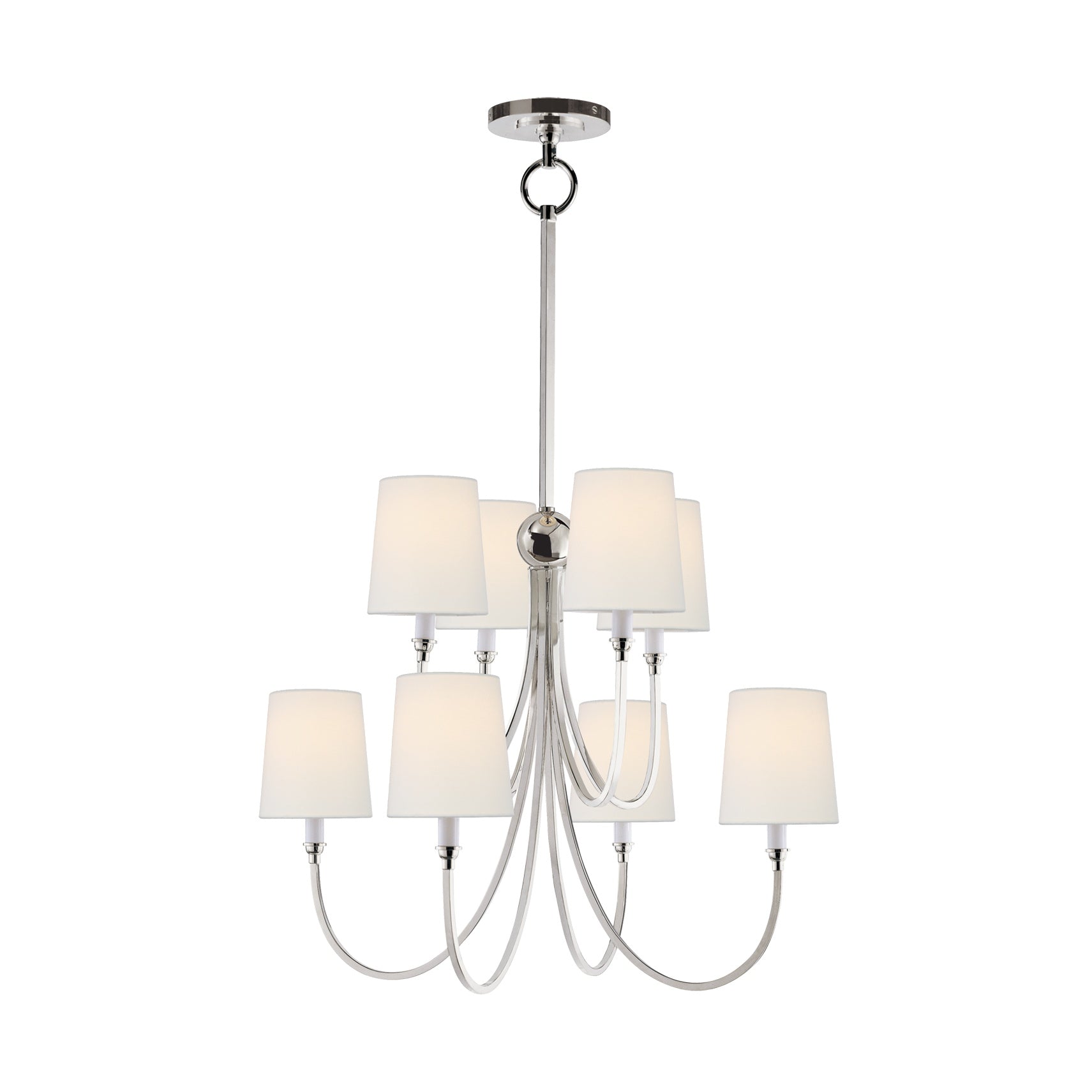 Reed Large Chandelier LIGHTING - chandelier Visual Comfort Polished Nickel