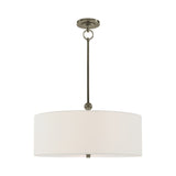 Reed Hanging Shade LIGHTING - pendant Visual Comfort Antique Nickel 22" x 22" X 7.5" Linen