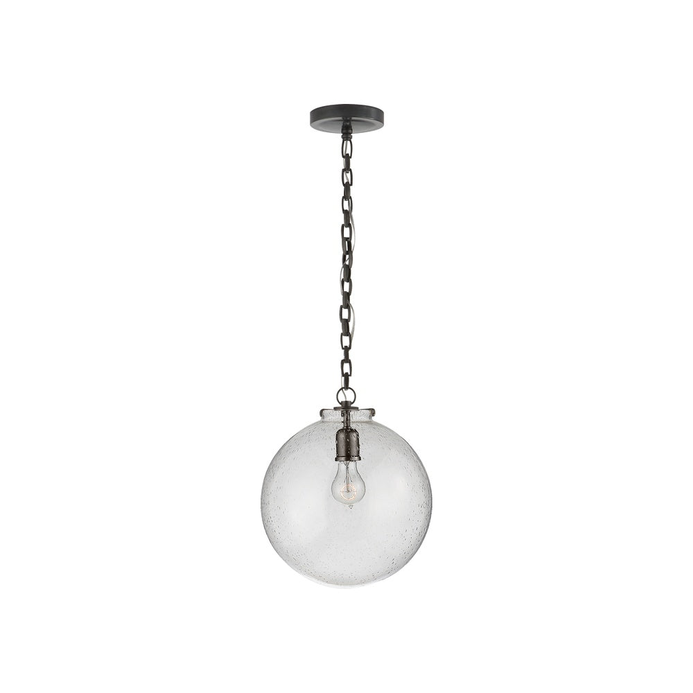 Katie Globe Pendant LIGHTING - pendant Visual Comfort - Signature Bronze Seeded Glass