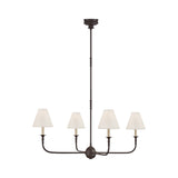 Piaf Large Chandelier LIGHTING - chandelier Visual Comfort Aged Iron and Ebonized Oak