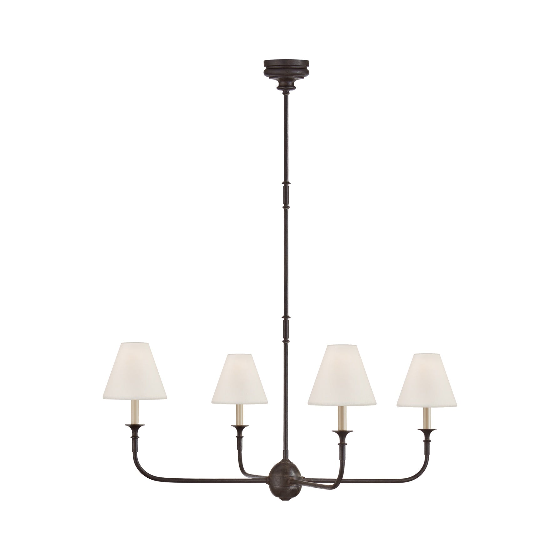 Piaf Large Chandelier LIGHTING - chandelier Visual Comfort Aged Iron and Ebonized Oak