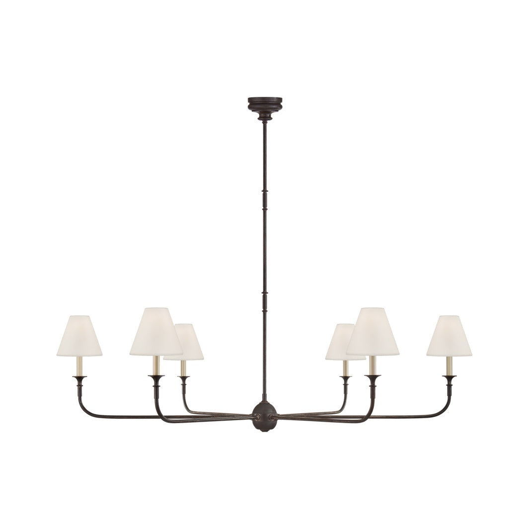 Piaf Grande Chandelier LIGHTING - chandelier Visual Comfort - Signature Aged Iron and Ebonized Oak