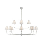 Piaf Grande Two-Tier Chandelier LIGHTING - chandelier Visual Comfort Plaster White