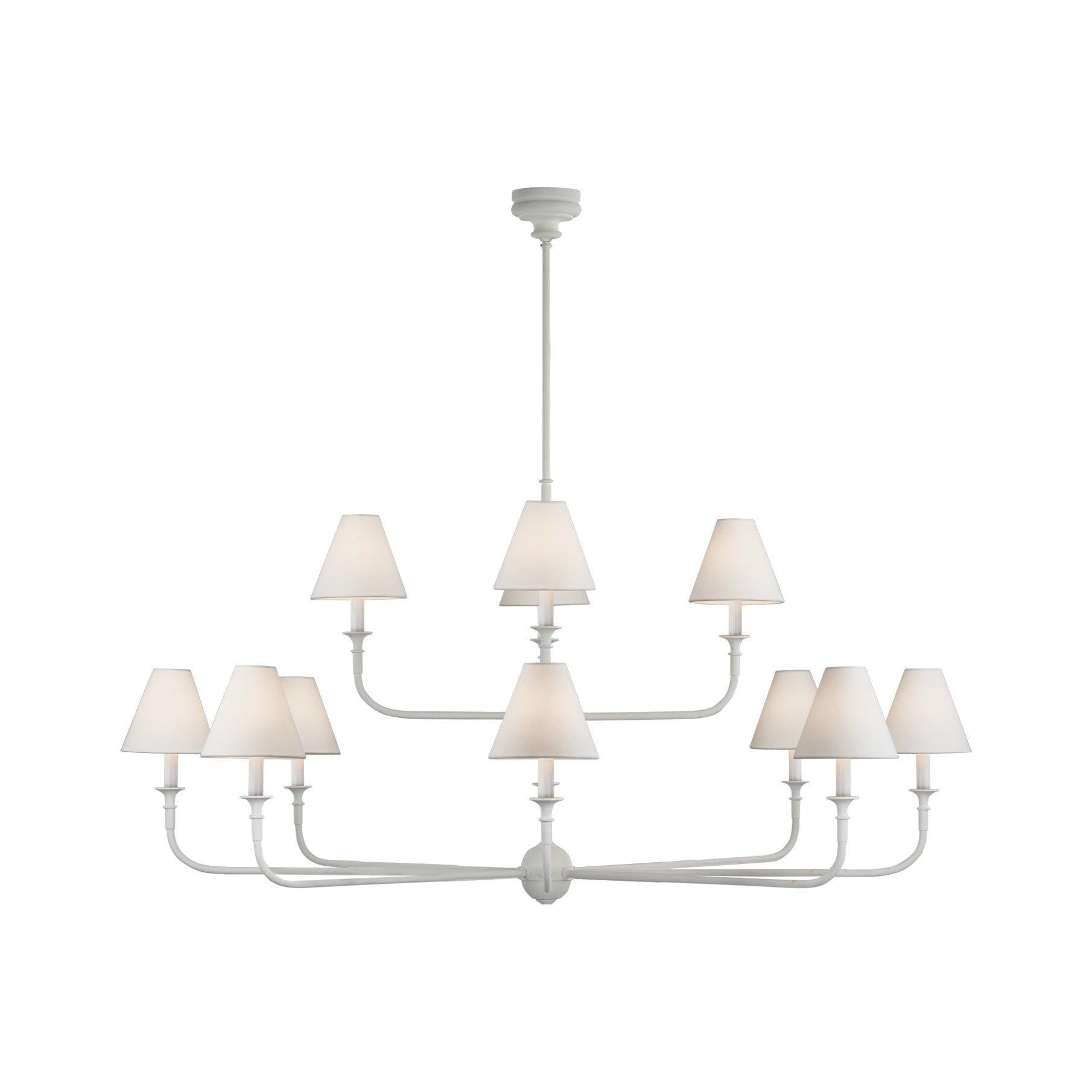 Piaf Grande Two-Tier Chandelier LIGHTING - chandelier Visual Comfort Plaster White
