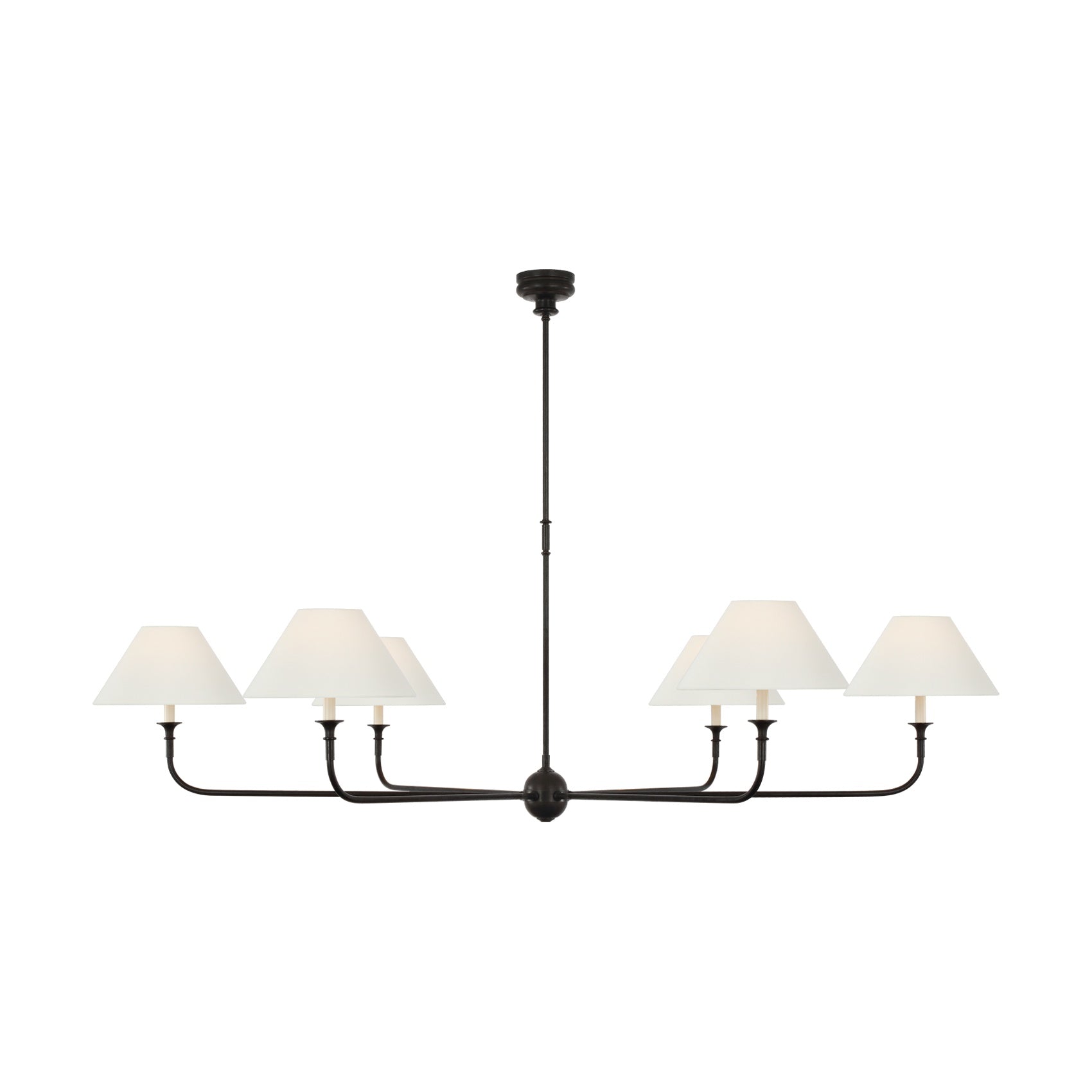 Piaf Oversized Chandelier LIGHTING - chandelier Visual Comfort - Signature Aged Iron and Ebonized Oak