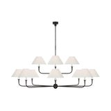 Piaf Oversized Two Tier Chandelier LIGHTING - chandelier Visual Comfort Aged Iron and Ebonized Oak