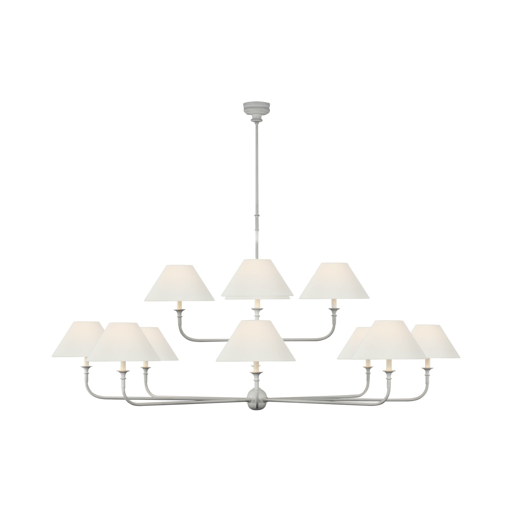 Piaf Oversized Two Tier Chandelier LIGHTING - chandelier Visual Comfort Plaster White