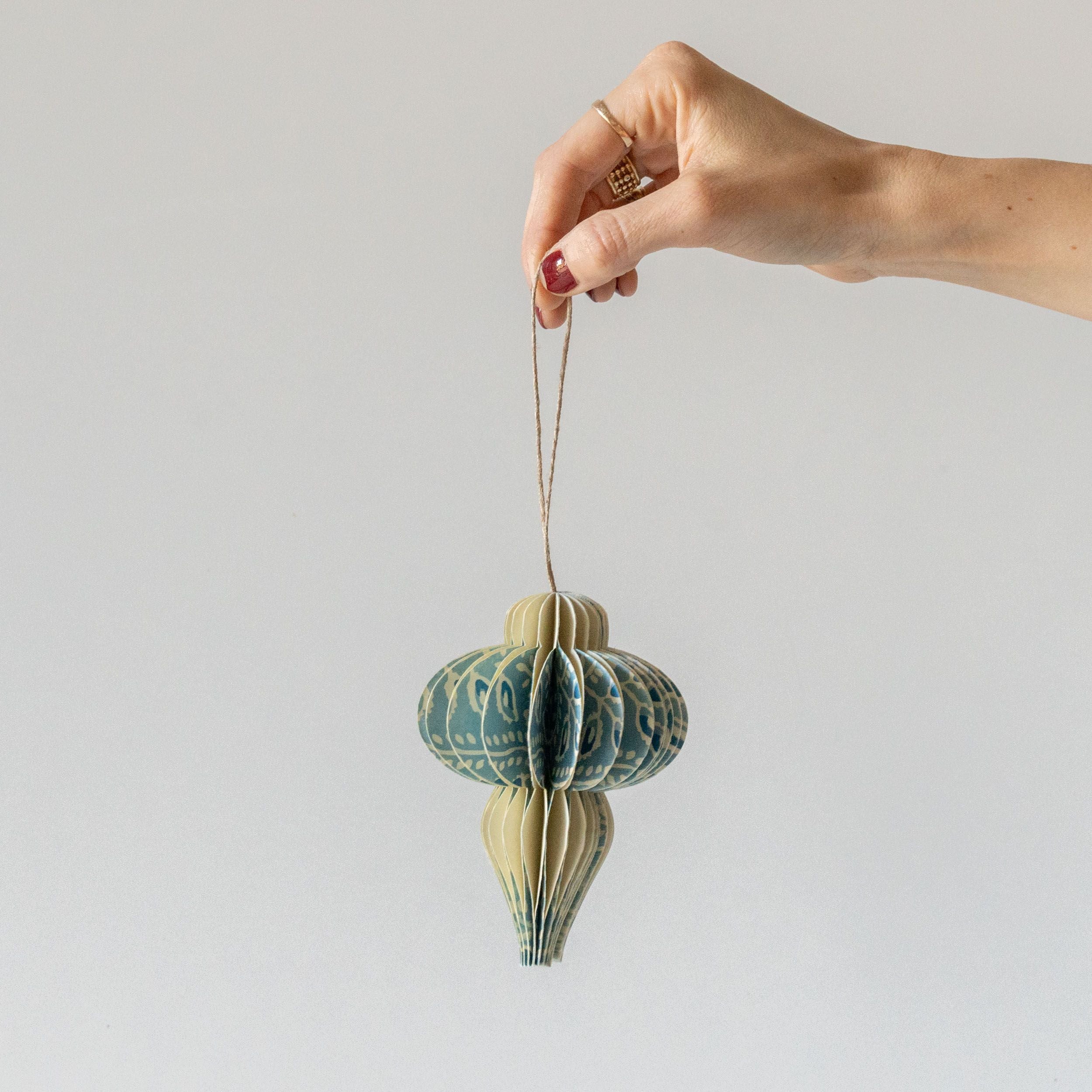 Recycled Paper Honeycomb Finial Ornament CHRISTMAS 2024 Creative Co-op (DYA)