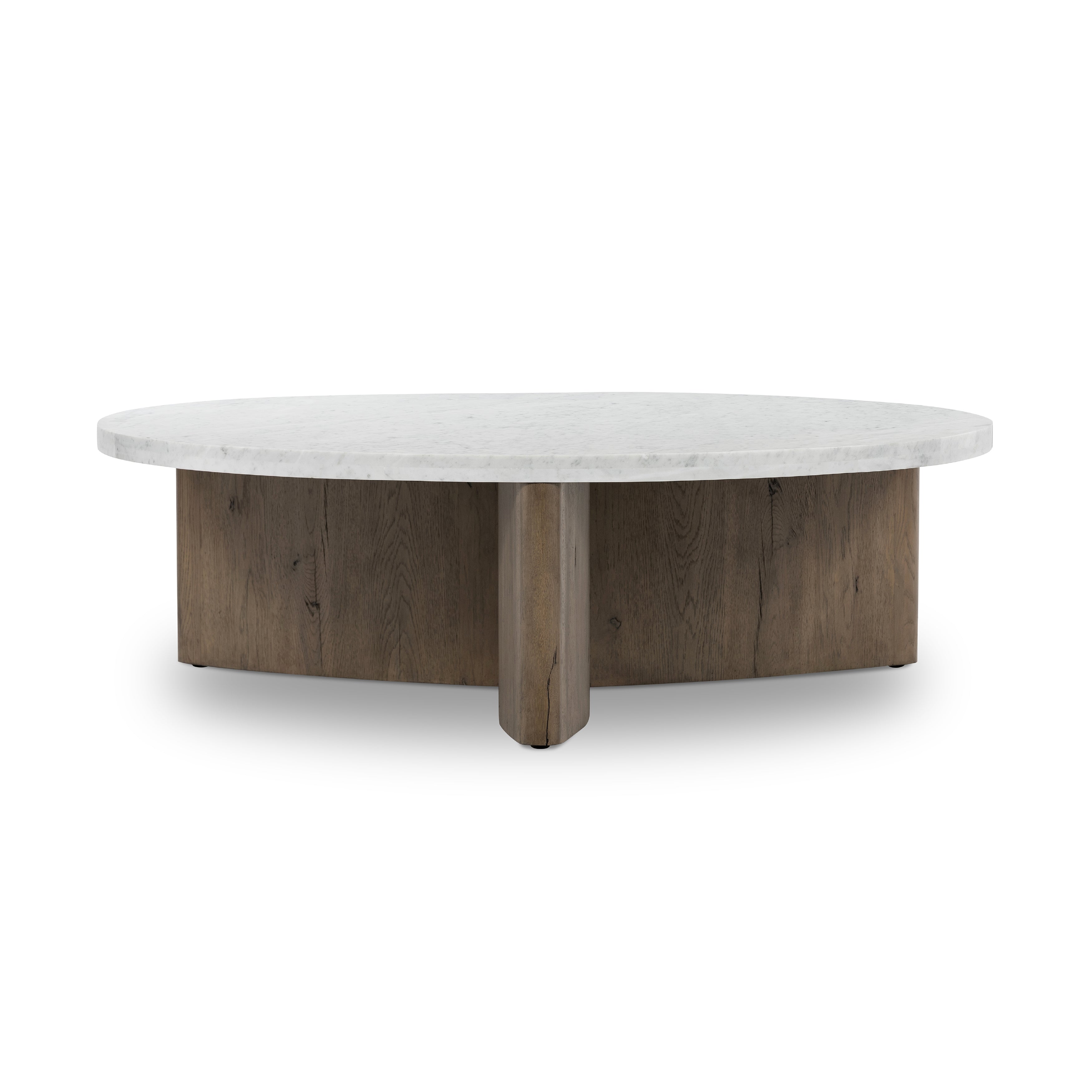 Toli Coffee Table - Italian Marble / Rustic Fawn Veneer - NA online 4 - b - FURNITURE - coffee table - round Four Hands