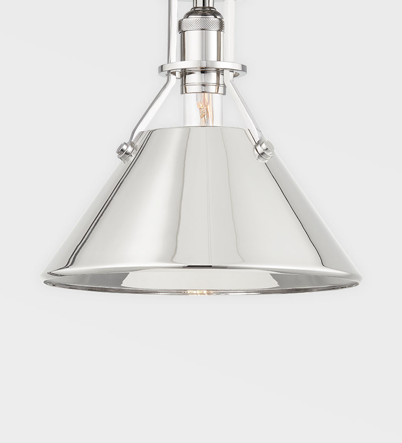 METAL NO.2 Wall Sconce by Mark D. Sikes LIGHTING - sconce Hudson Valley Lighting Polished Nickel