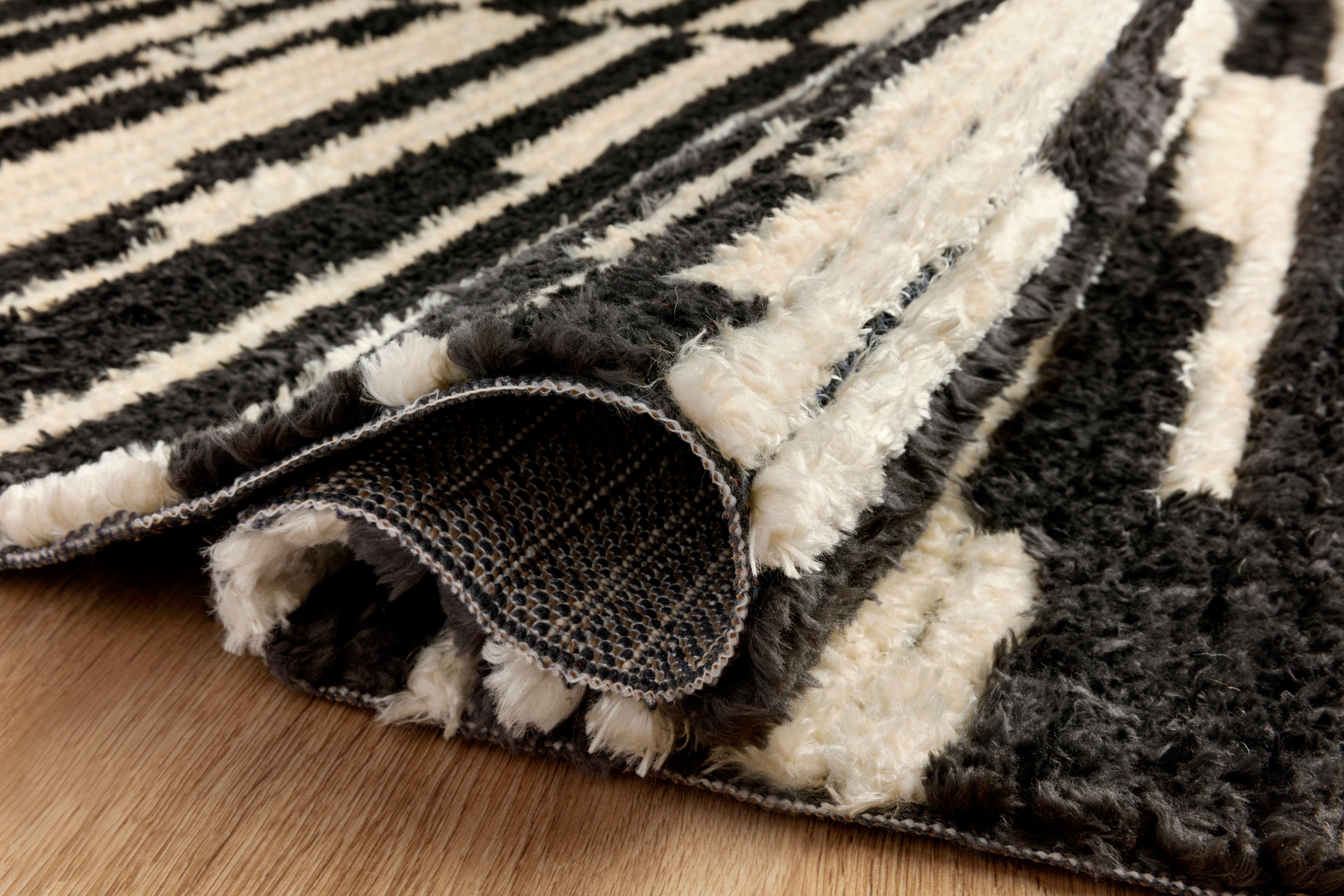 Chris Loves Julia x Loloi Alice Cream / Charcoal - Stripes Rug - Rug & Weave