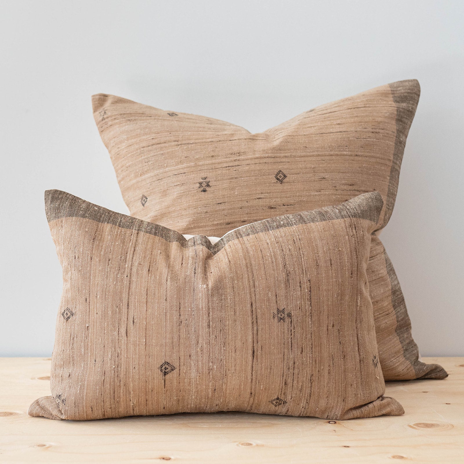 Mocha Tussar Pillow Cover 1 - PILLOWS - Tussar - neutral Rug & Weave Pillows