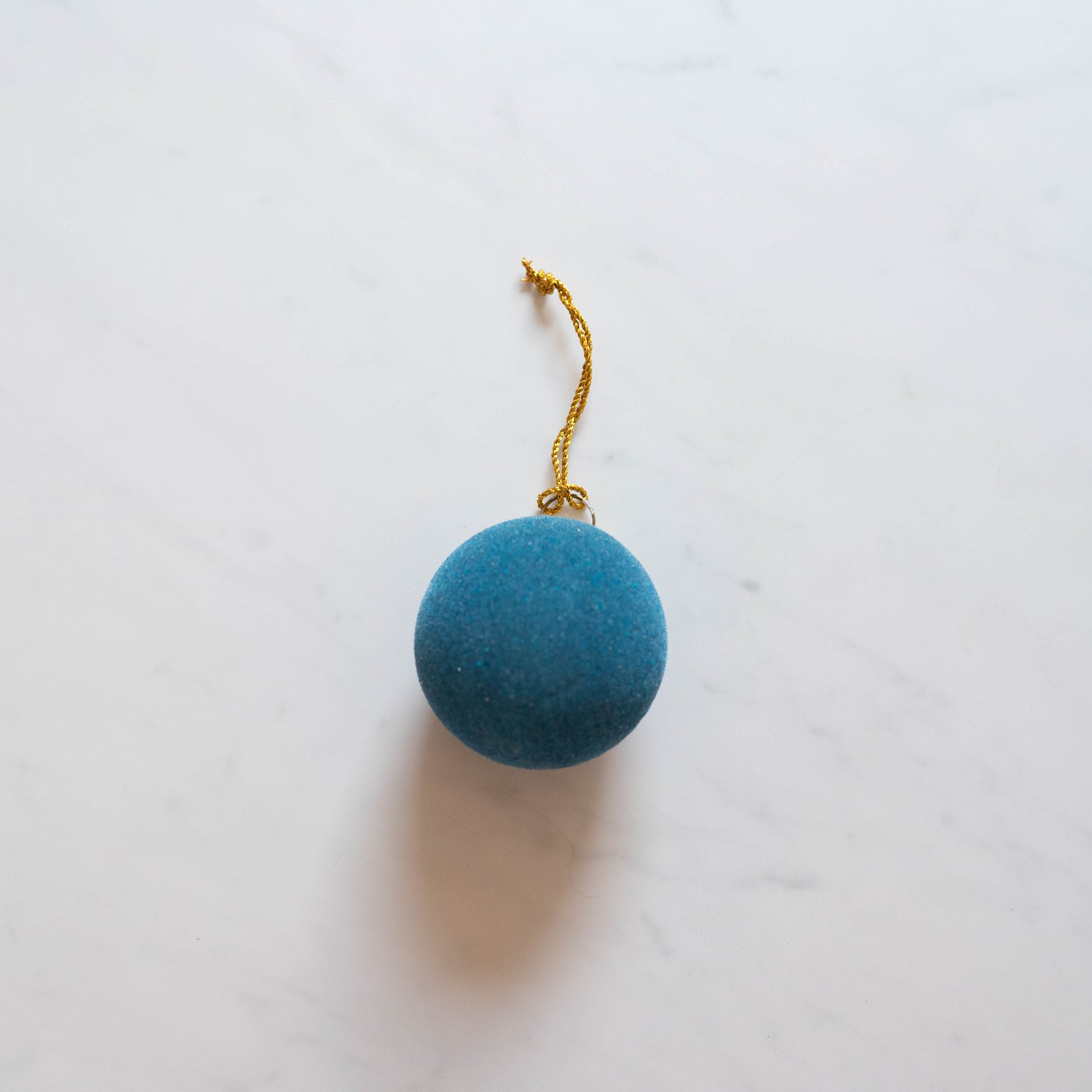 Blue Flocked Ball Ornament CHRISTMAS 2023 Creative Co-op (DYA) sky