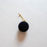 Blue Flocked Ball Ornament CHRISTMAS 2023 Creative Co-op (DYA) navy