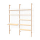 Blonde Uprights White Brackets Blonde Shelves
